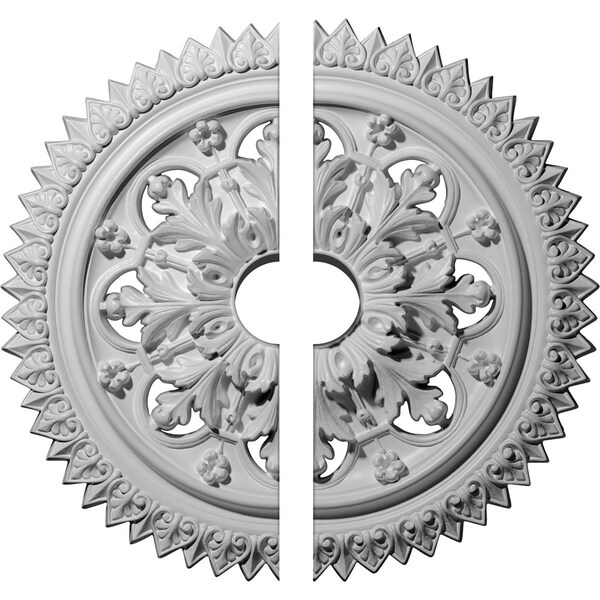 Ekena Millwork York Ceiling Medallion, Two Piece (Fits Canopies up to 3 5/8"), 21 5/8"OD x 3 1/2"ID x 2 1/2"P CM21YO2-03500 - main